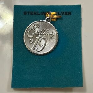 Vintage Sterling Silver Charm/Pendant “Exciting 19”